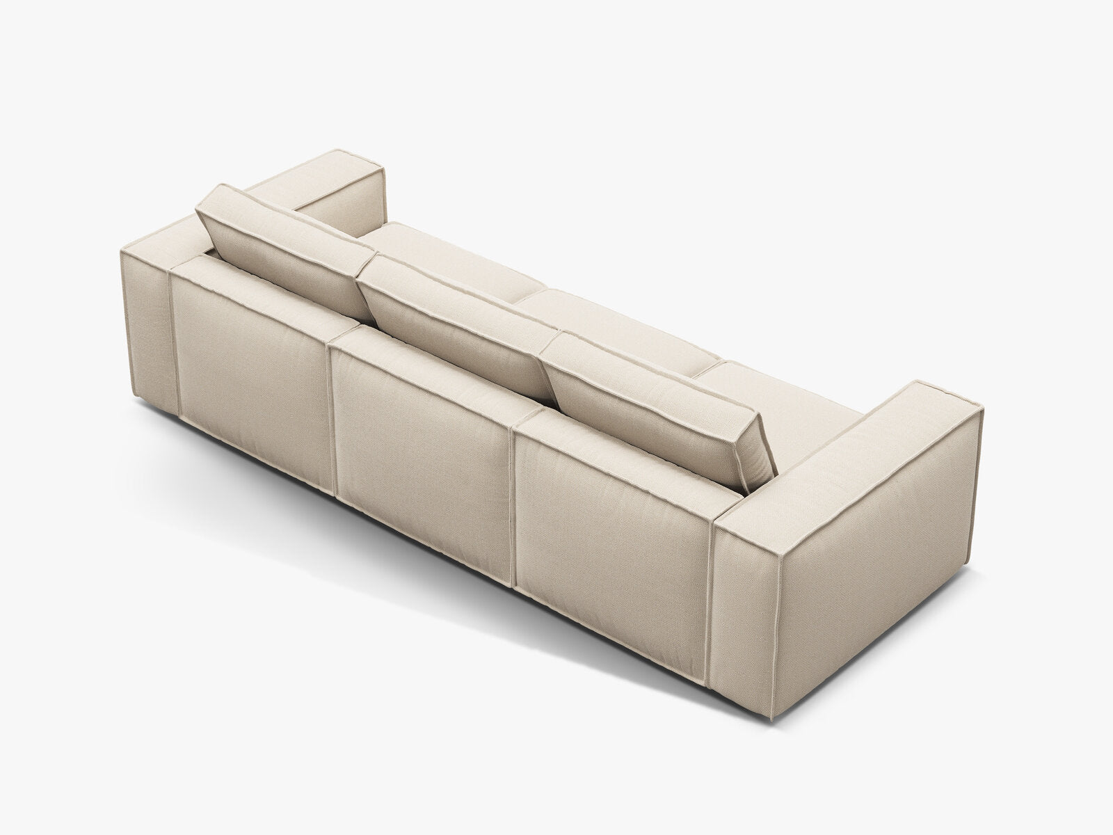 Micadoni modulares Sofa Pola 4-Sitzer Strukturierter Stoff Babel Beige