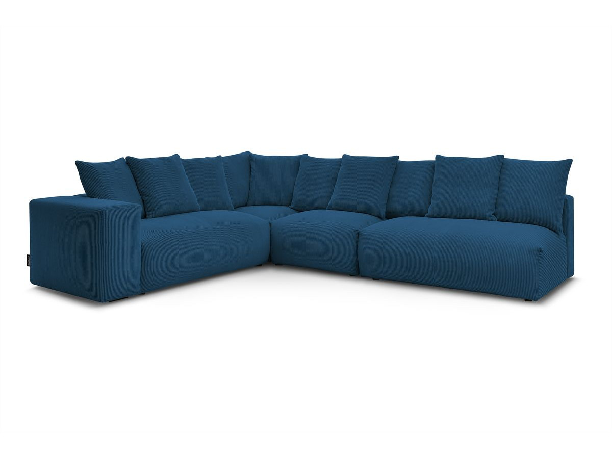 Bobochic Voltaire Ecksofa 322 × 268 cm Cordsamt Dunkelblau Ecke links