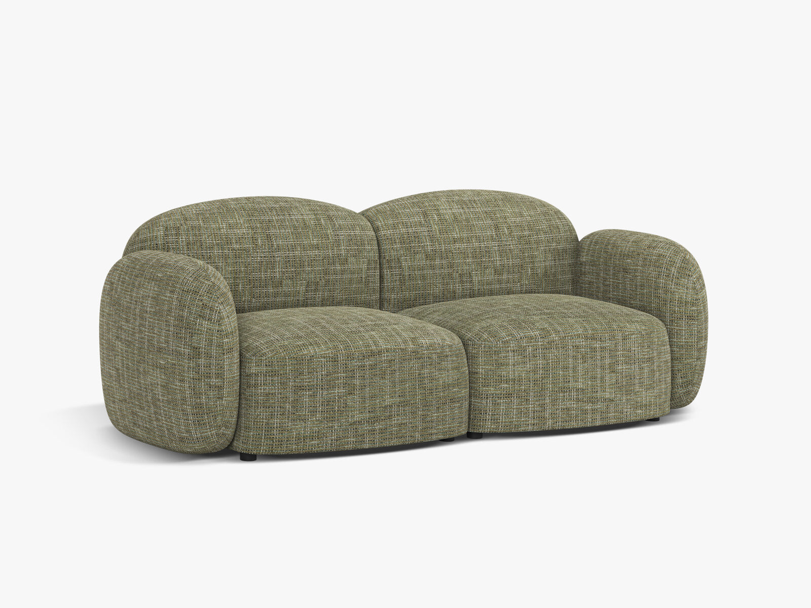 Micadoni Sofa Blair 2-Sitzer Strukturierter Stoff Baltimore Olive