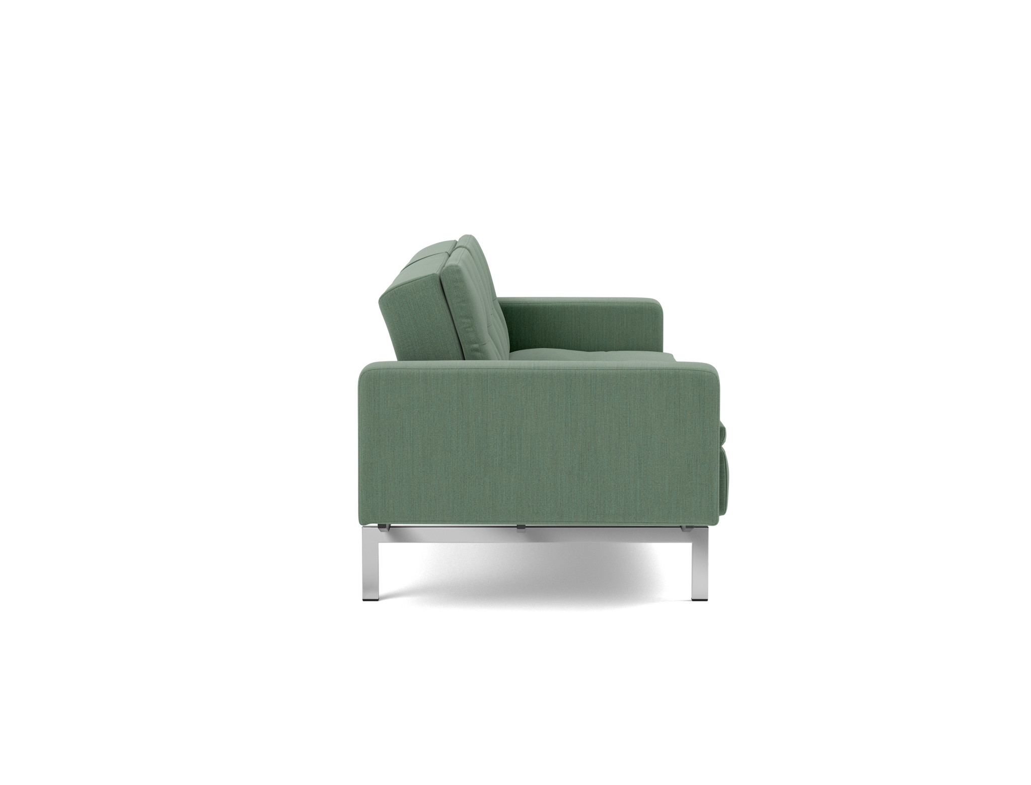 Schlafsofa Dublexo mit Armlehnen Flachgewebe Elegance 518-Green Beine Chrom