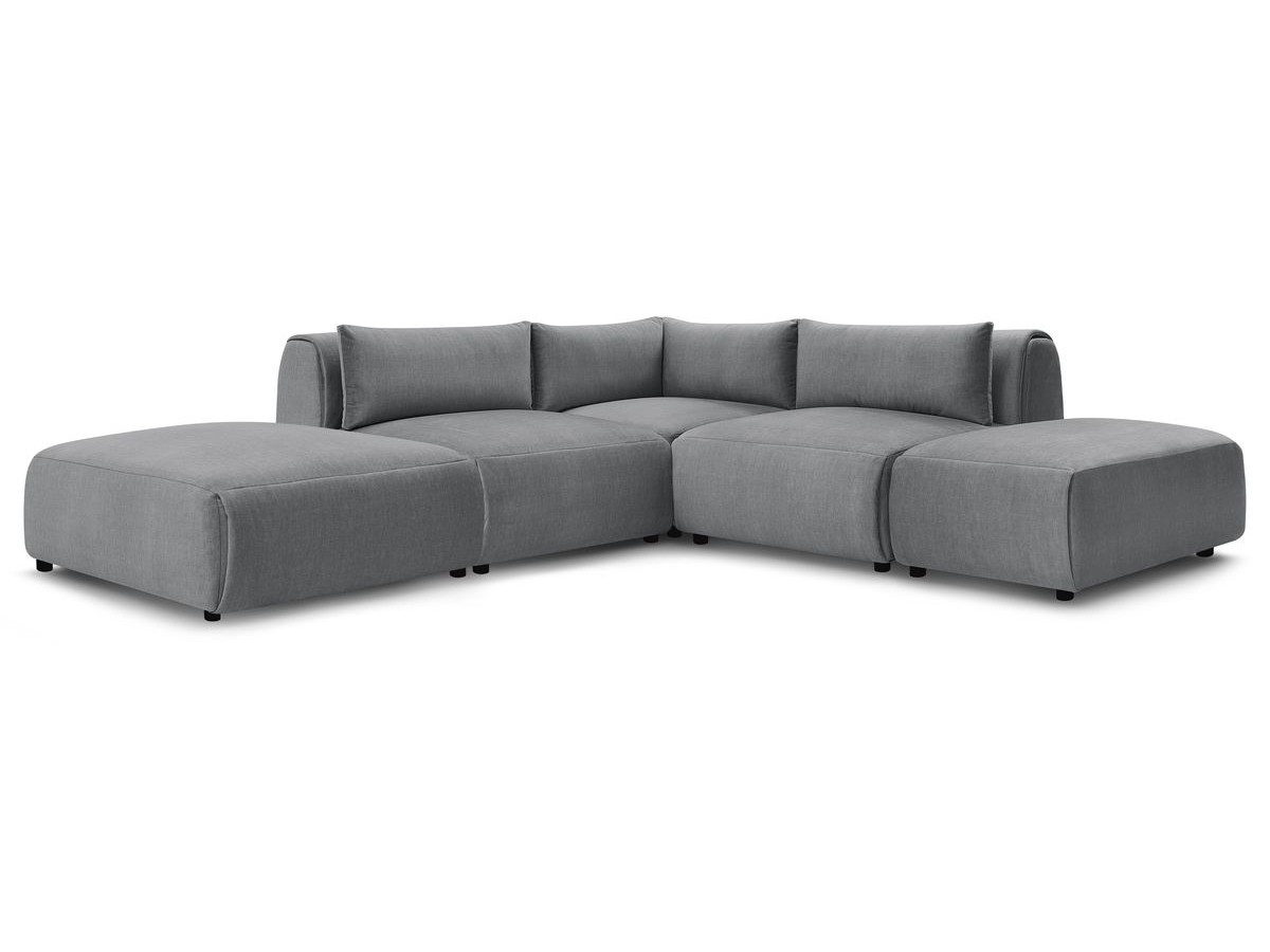 Bobochic Jeanne Ecksofa 271 × 300 cm Samt Dunkelgrau
