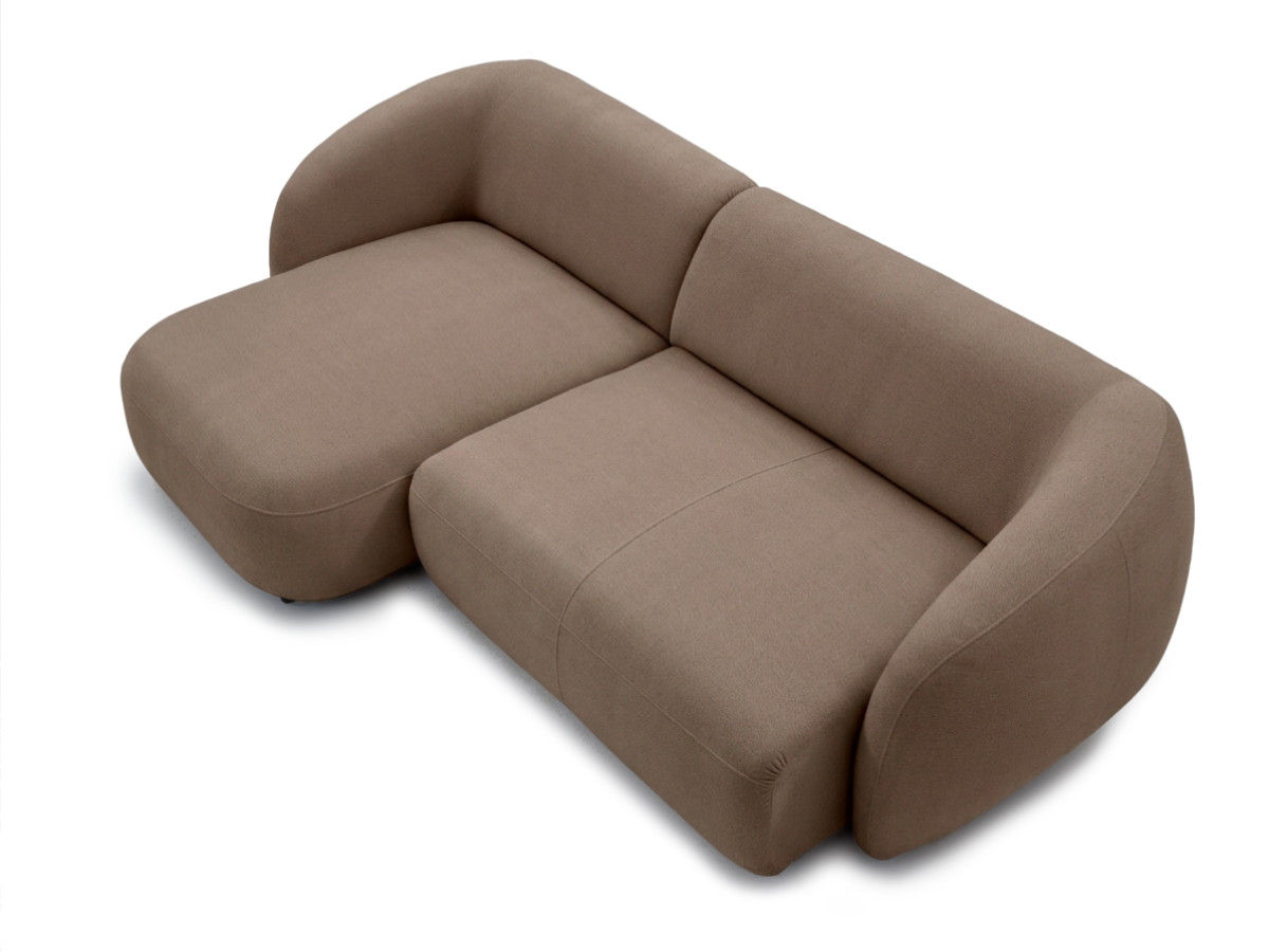 Bobochic Halo Ecksofa mit Schlaffunktion Stoff Taupe Ecke links