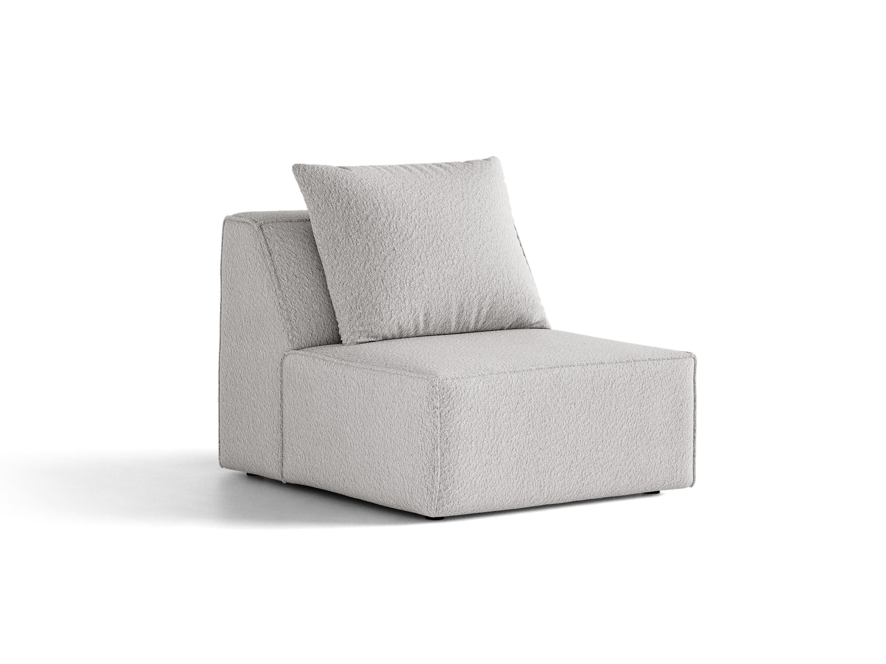 Micadoni Sessel ohne Armlehnen Jodie 1-Sitzer Boucle Baloo Hellgrau