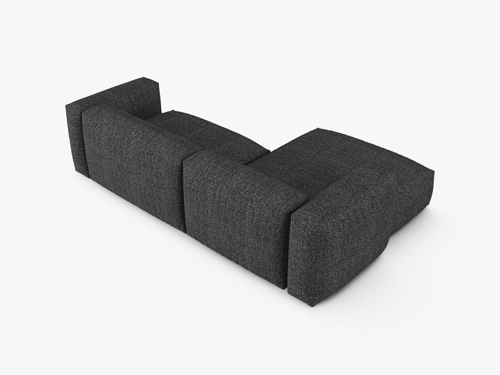 Micadoni Ecksofa Martina 2-Sitzer 90cm Sitztiefe Links Boucle Monet Anthrazit