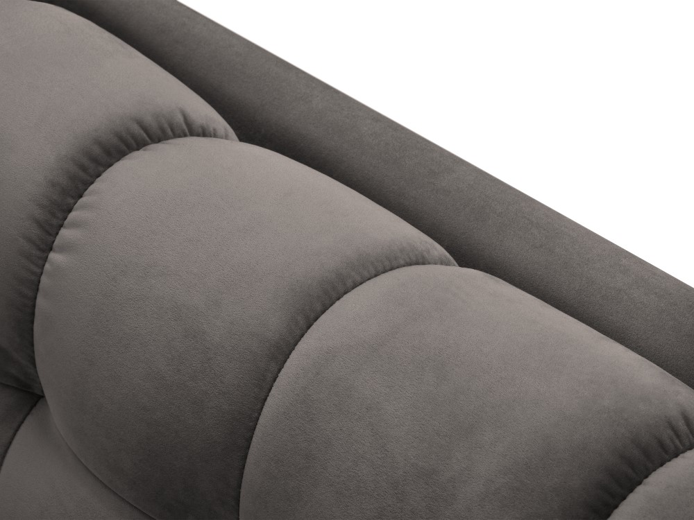 Cosmopolitan Design Sofa Bali 2-Sitzer Samt Bluvel Hellgrau Beine Gold