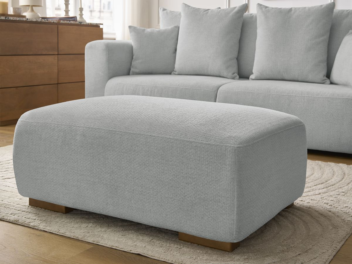 Bobochic Sidonie Sofa 4-Sitzer mit Pouf Melange-Stoff Hellgrau