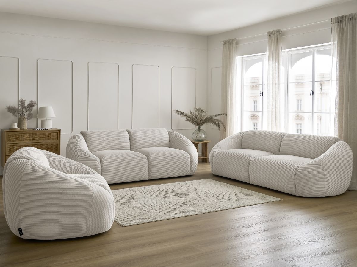 Bobochic Tina Sofa 6-Sitzer Cordsamt Beige