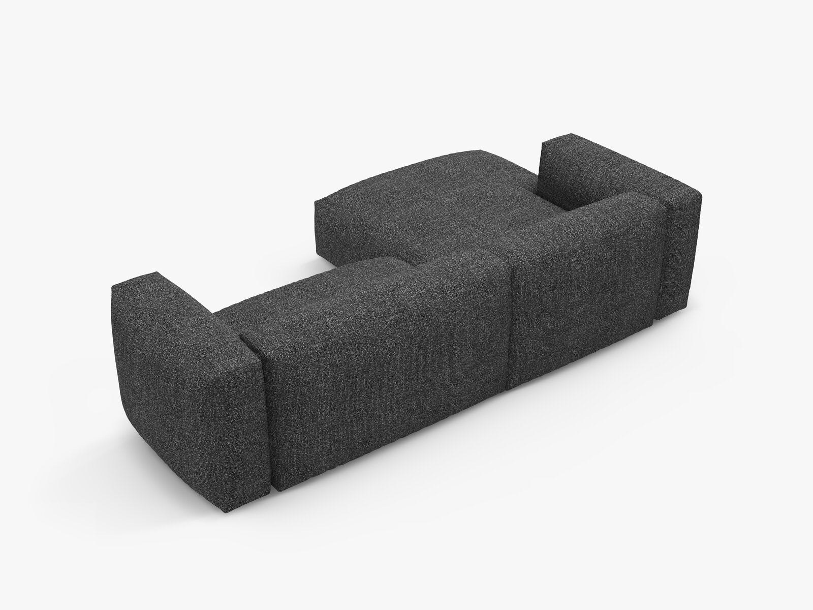 Micadoni Martina Ecksofa 4-Sitzer mit Schlaffunktion Links Boucle Monet Anthrazit