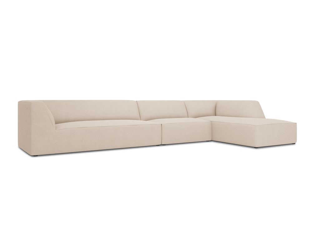 Cosmopolitan Design Ecksofa Siena 5-Sitzer Strukturierter Stoff Ottawa Beige Rechts