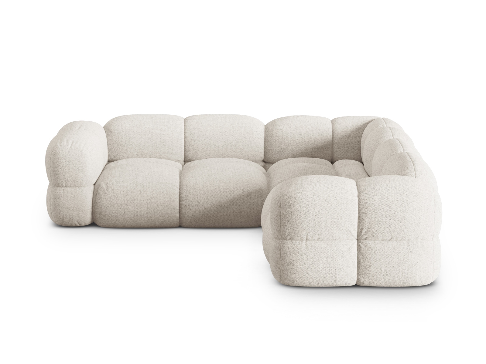 Cosmopolitan Design Symmetrisches Ecksofa Loretto 4-Sitzer Strukturierter Stoff Sorella Beige
