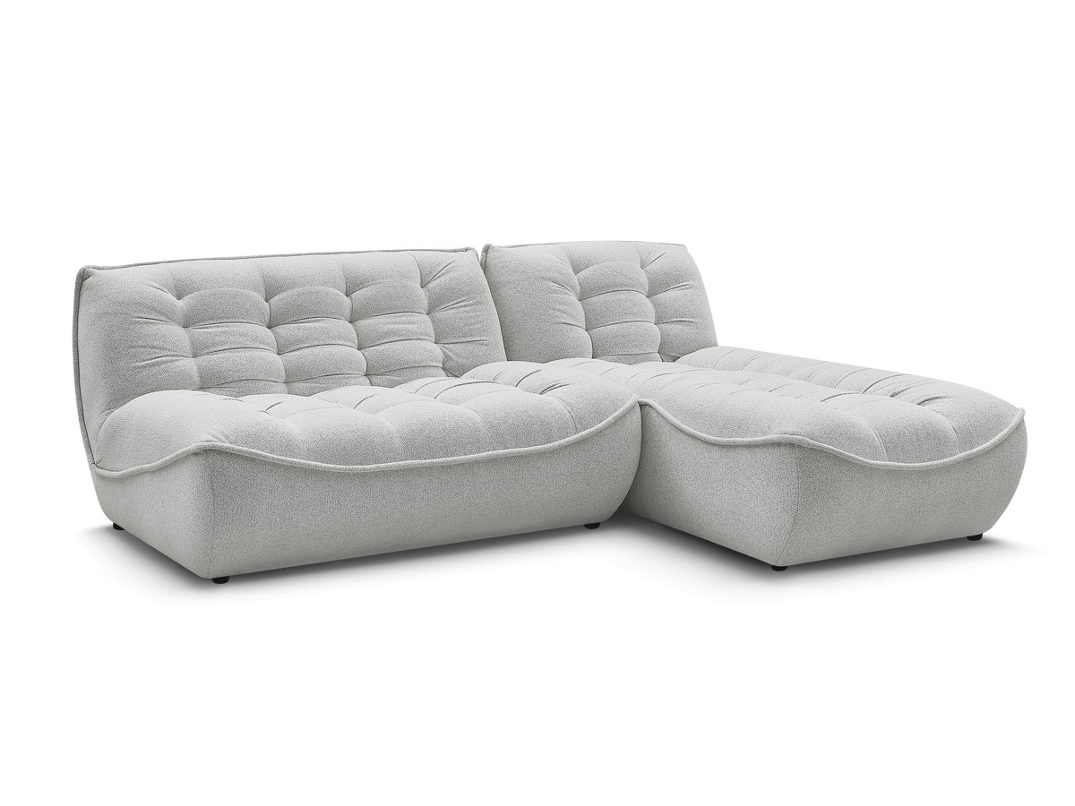 Bobochic Serena Ecksofa Melange-Stoff Hellgrau