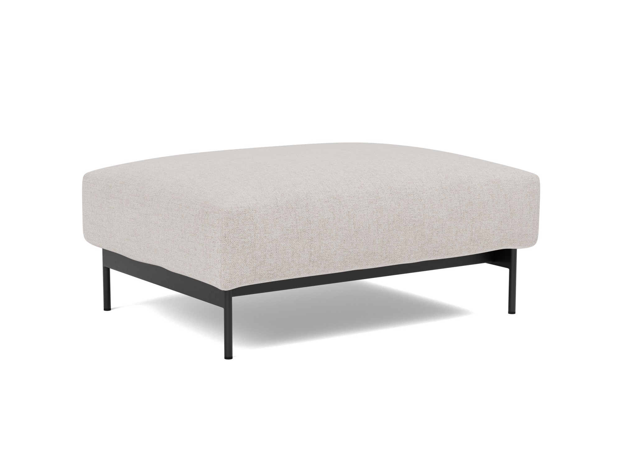 Hocker Malloy Strukturierter Stoff Weda 300-Weda-Sand Beine Schwarzes Metall