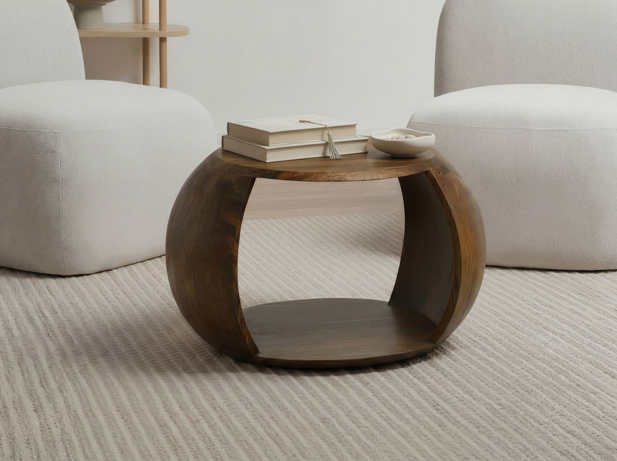 Couchtisch Utne Massivholz Mango Ø 60 × H 36 cm