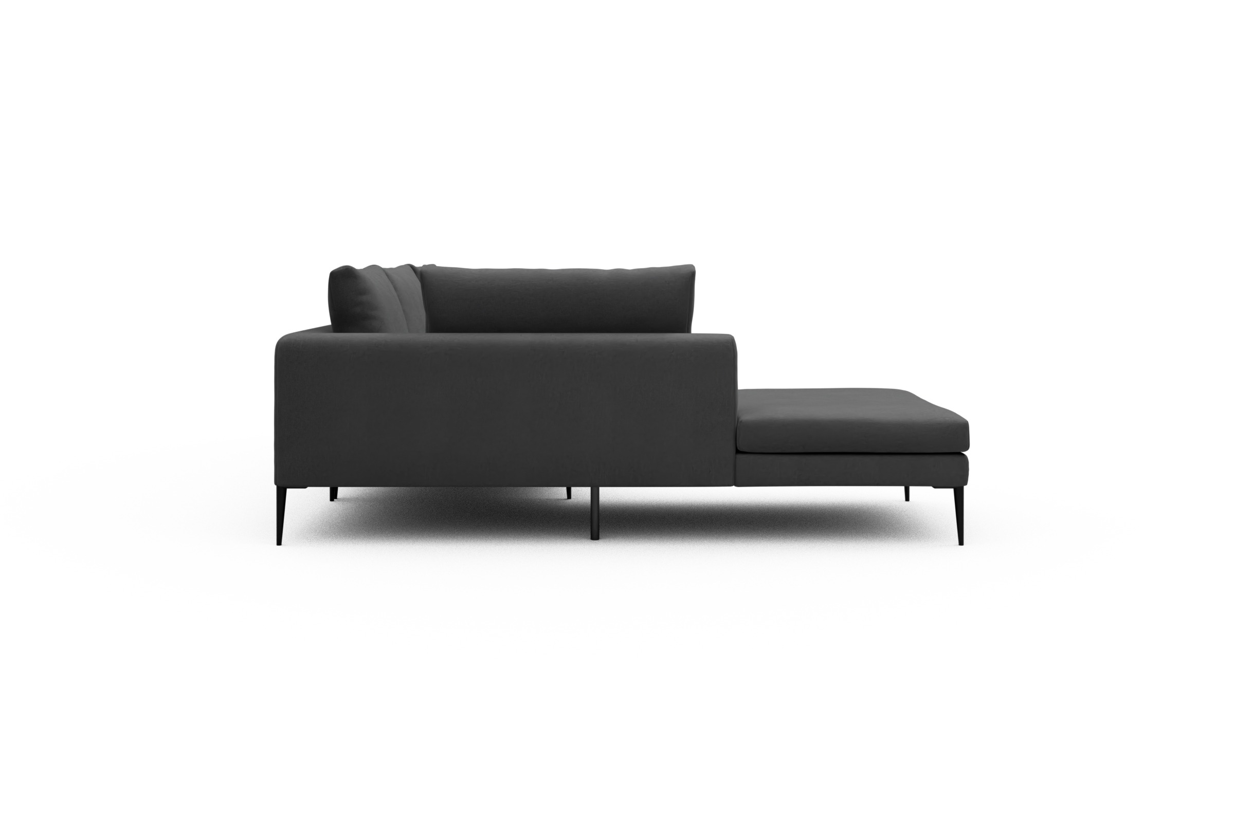 Ecksofa Paul Relax-Ecke rechts mit 3-Sitzer Satya-Zinc