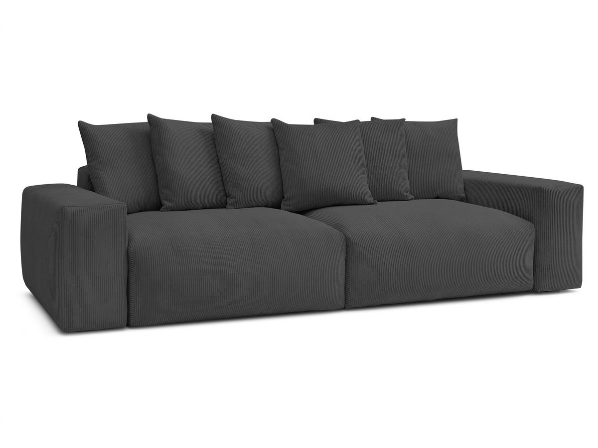 Bobochic Voltaire Sofa 4-Sitzer 320 × 124 cm Cordsamt Dunkelgrau