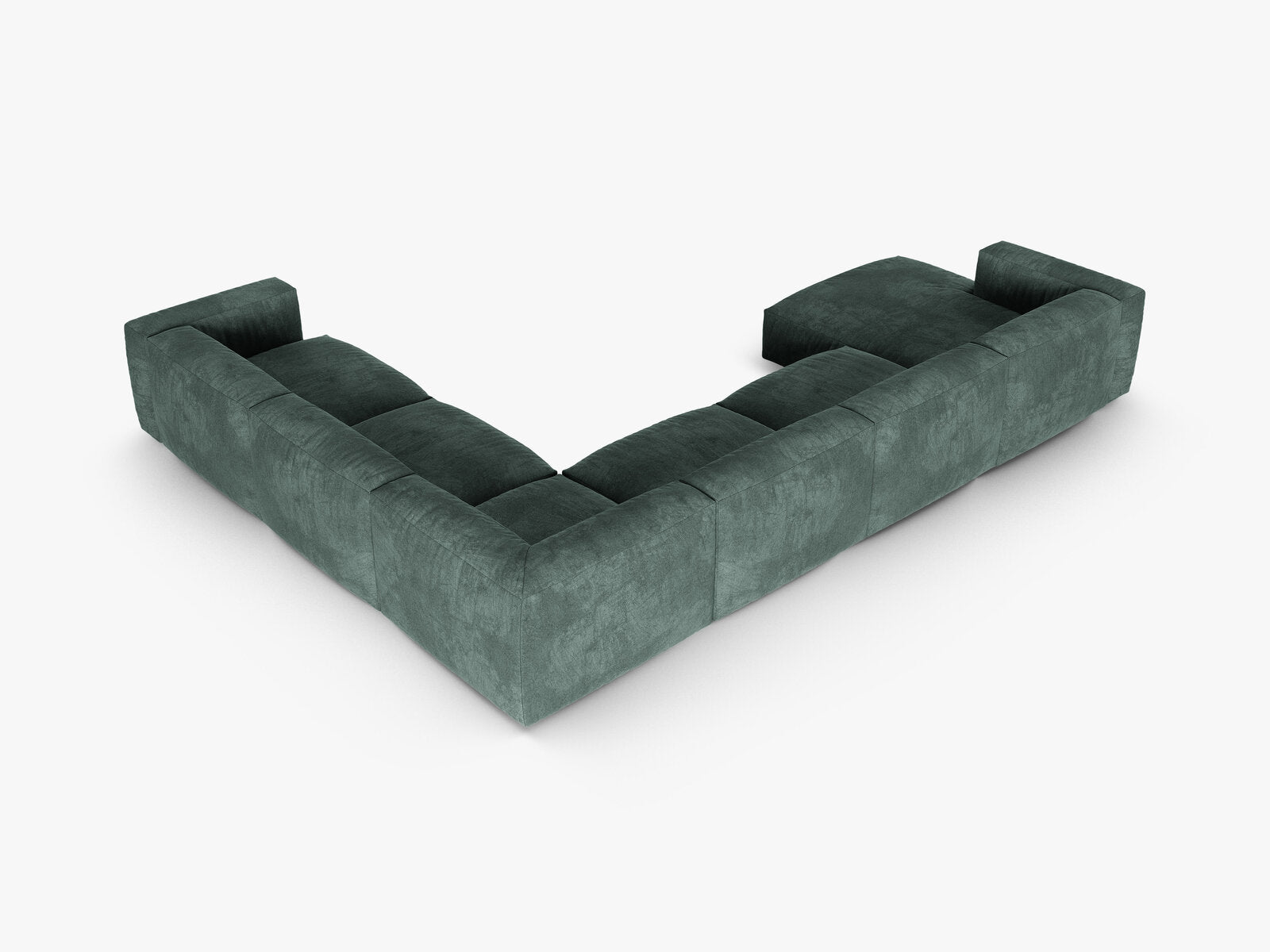 Micadoni modulares Ecksofa XL Martina 6-Sitzer 90cm Sitztiefe Rechts Samt Vogue Petrol