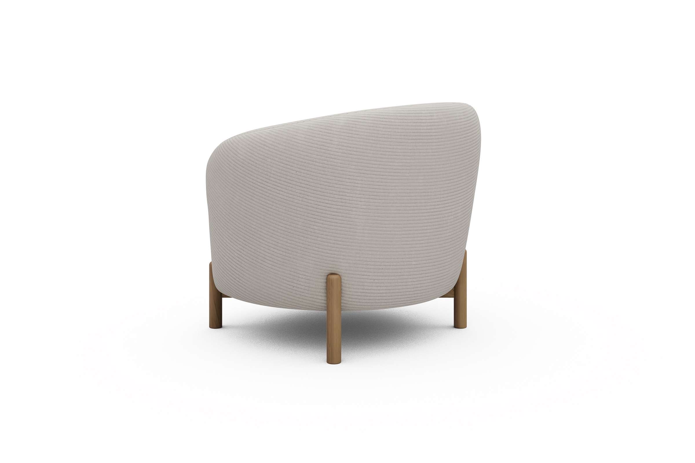 Sessel Ronda Holzbeine Eiche Natur Corduroy-Ivory