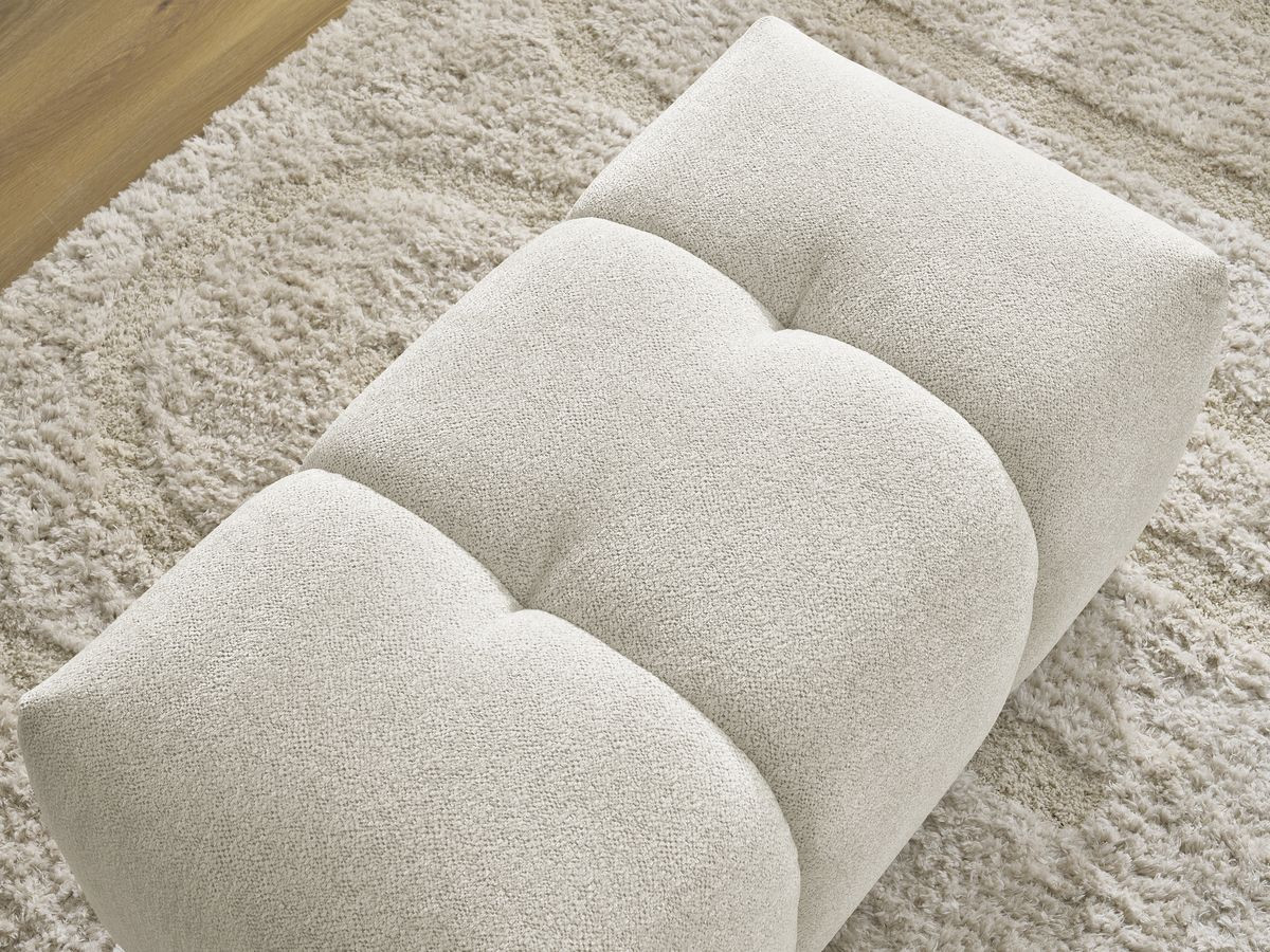Bobochic Roxelane Pouf Melange-Stoff Weiß