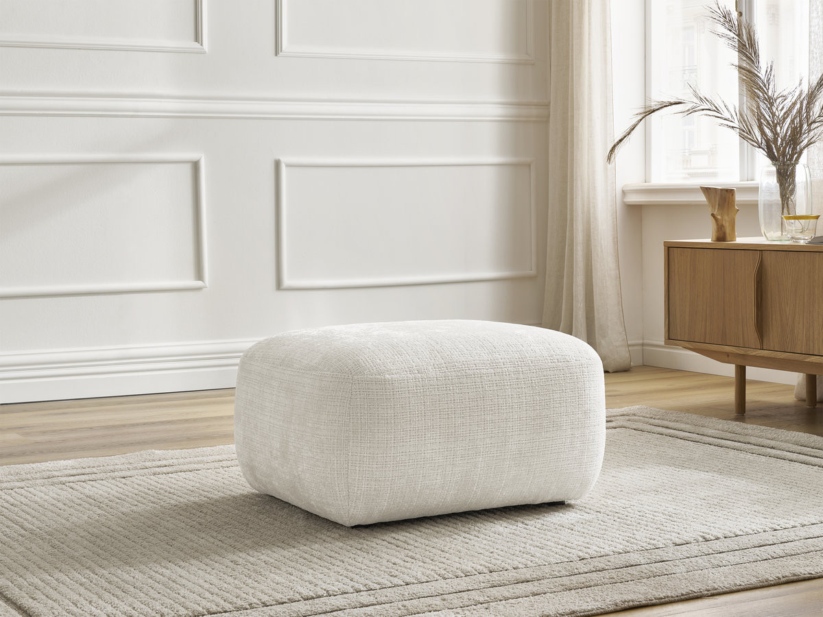 Bobochic Denise Pouf Strukturstoff Weiß