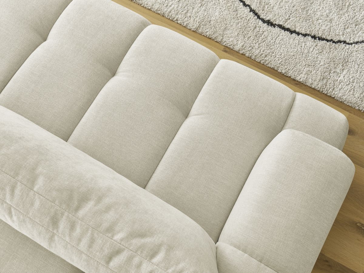 Bobochic Fuji Schlafsofa 3-Sitzer mit Bettkasten Stoff Beige