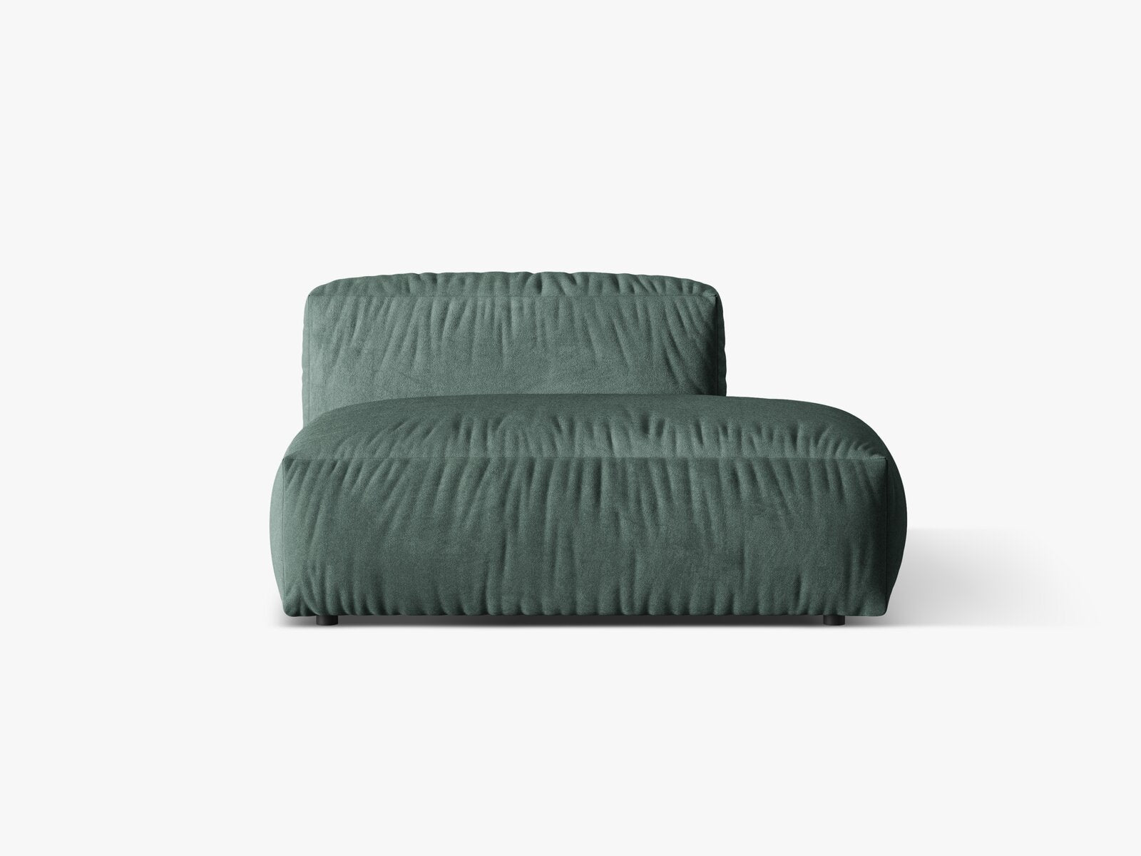 Micadoni Ecksofa-Modul Martina 1-Sitzer Samt Vogue Petrol Rechts