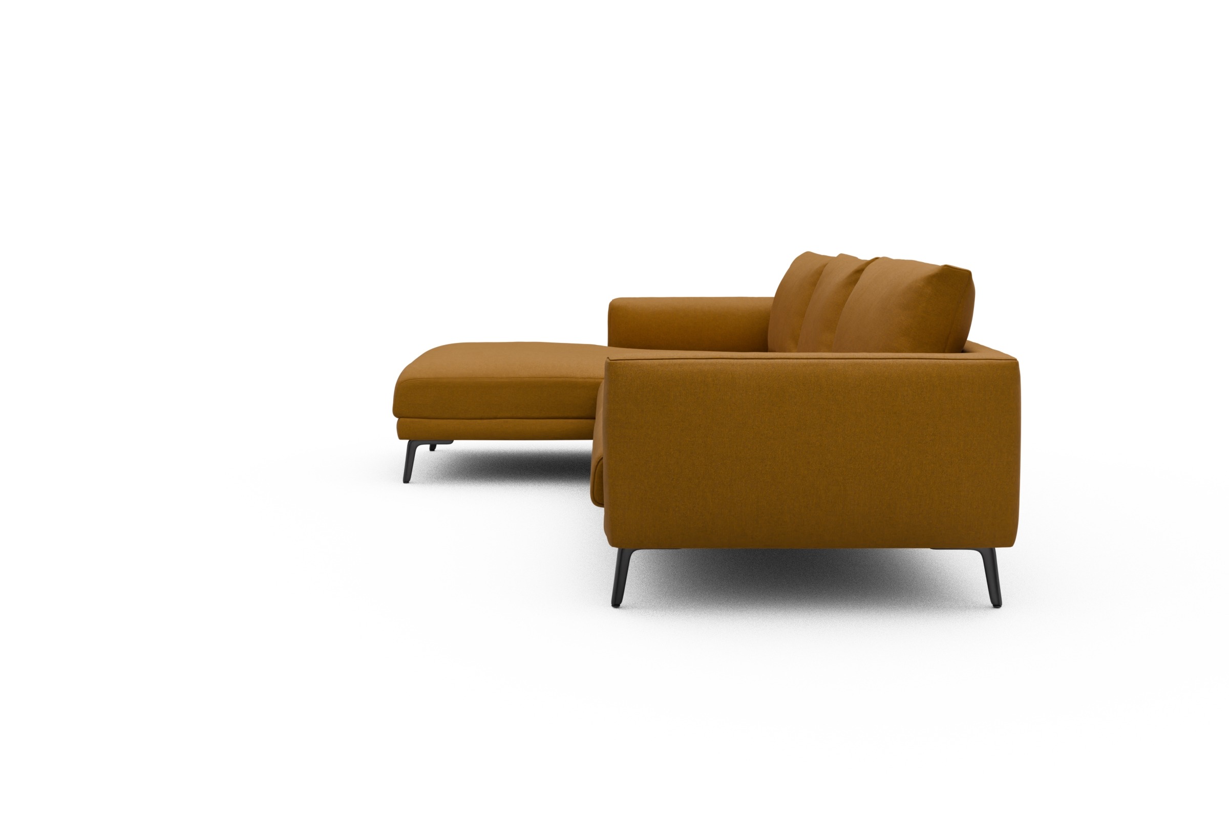 Ecksofa Karl Chaiselongue links mit 2,5-Sitzer Satya-Ocre