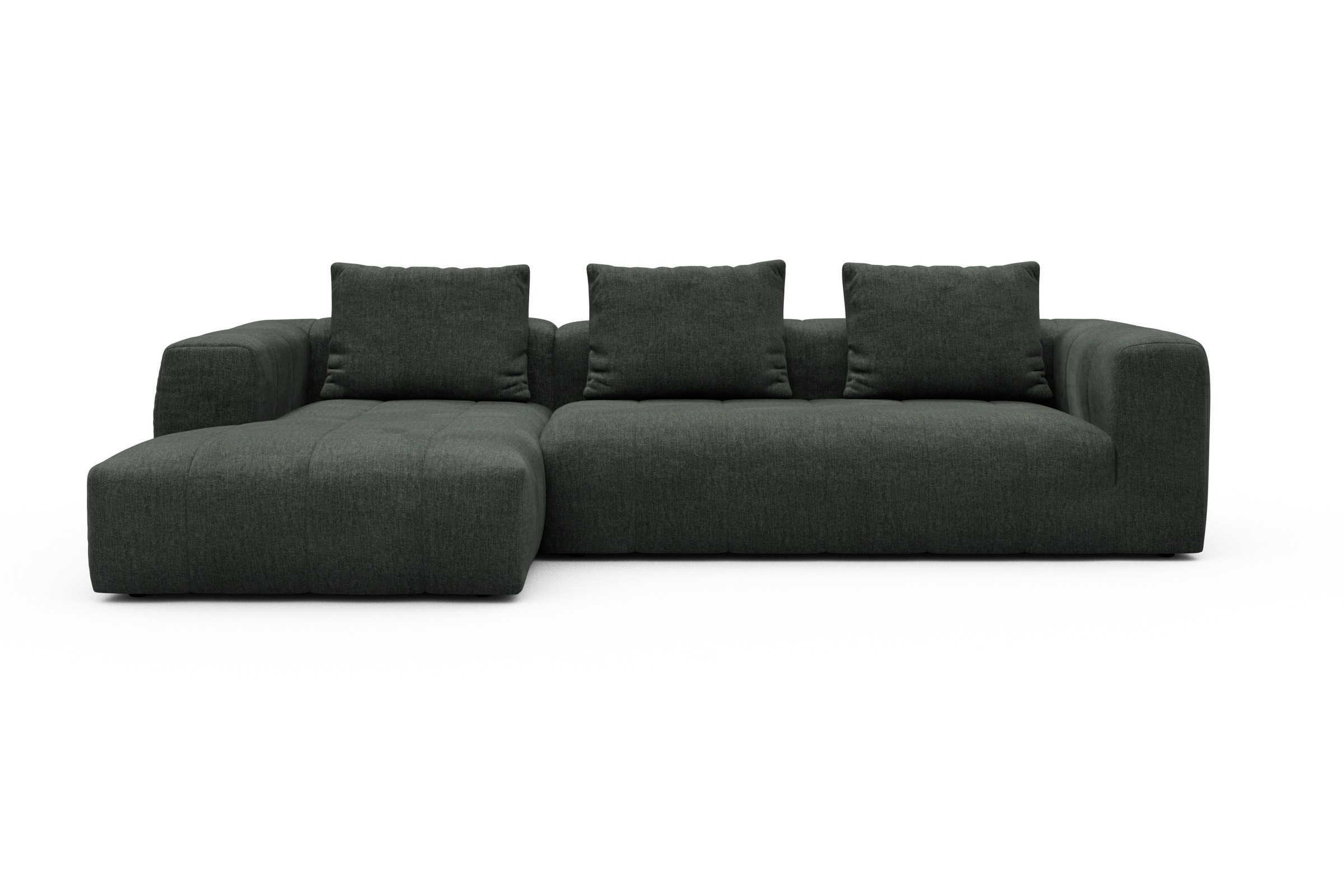 Hugo 2,5-Sitzer Armlehne rechts mit Chaiselongue Aivi-Pine-Green moebelfaktor