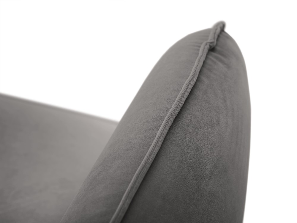 Cosmopolitan Design Sofa Vienna 2-Sitzer Samt Bluvel Hellgrau Beine Schwarzes Metall