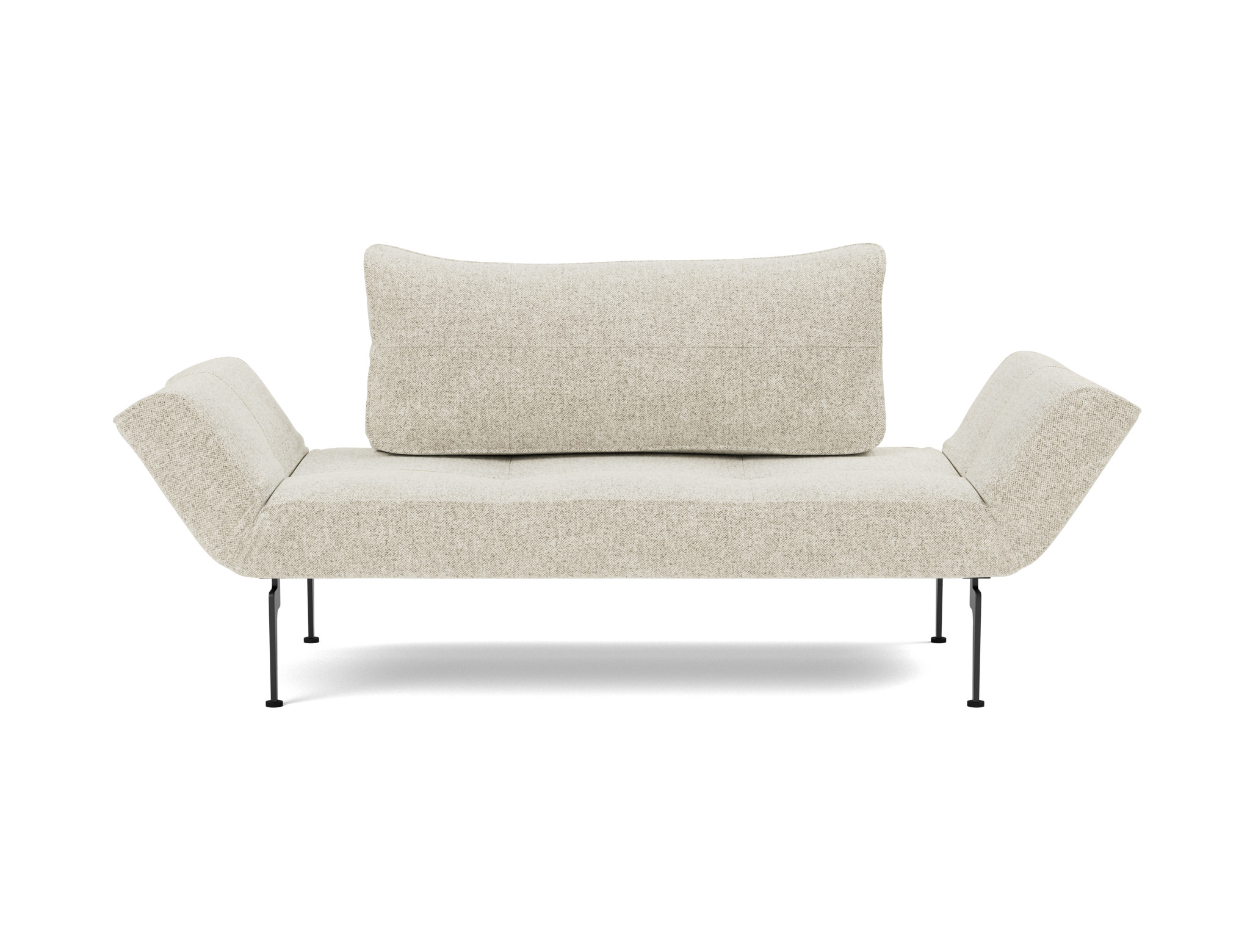 Tagesbett Zeal Strukturierter Stoff Taura 357-Off-White Beine Laser schwarz