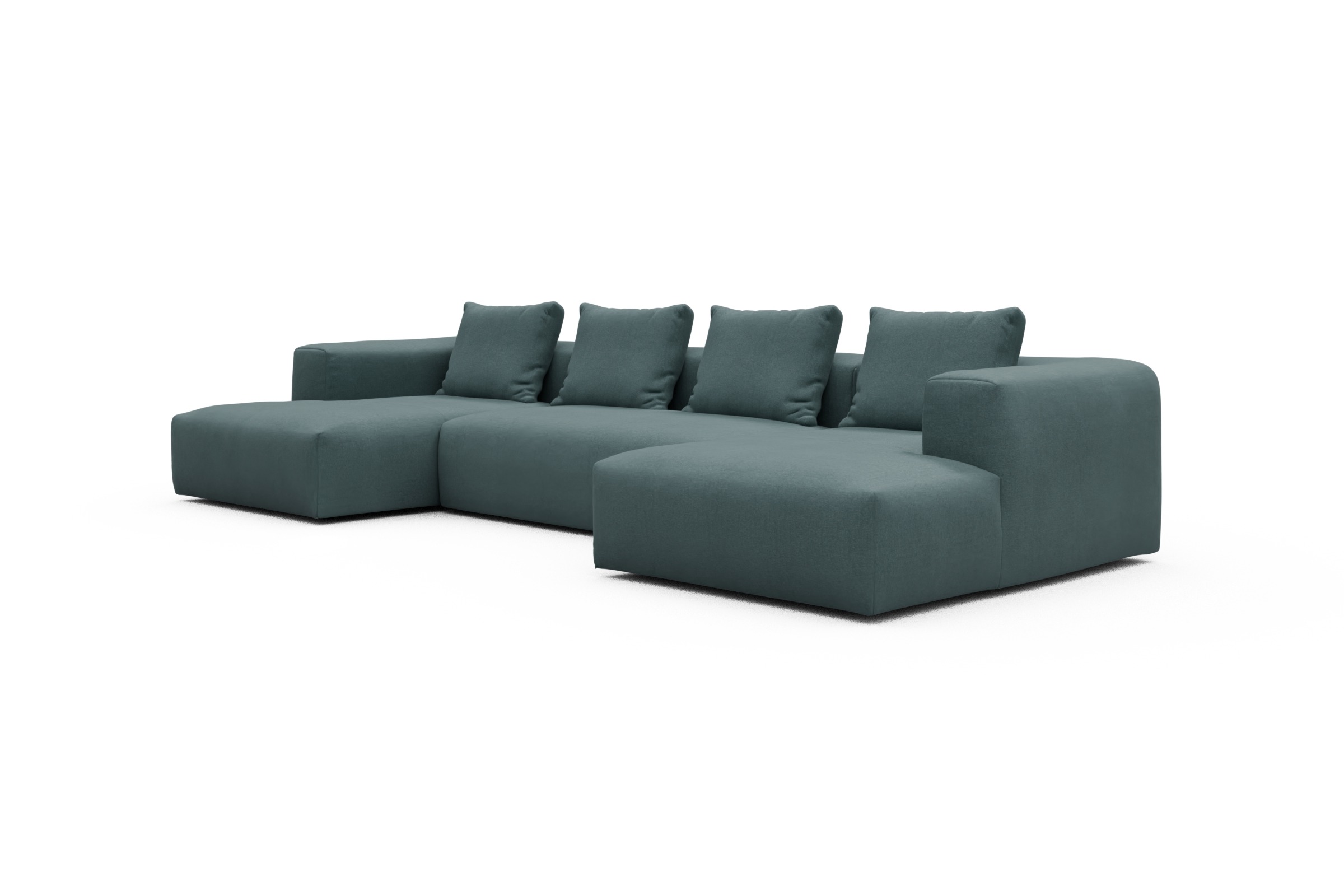 Wohnlandschaft Fred mit 2-Sitzer und Chaiselongue beidseitig Satya-Niagara