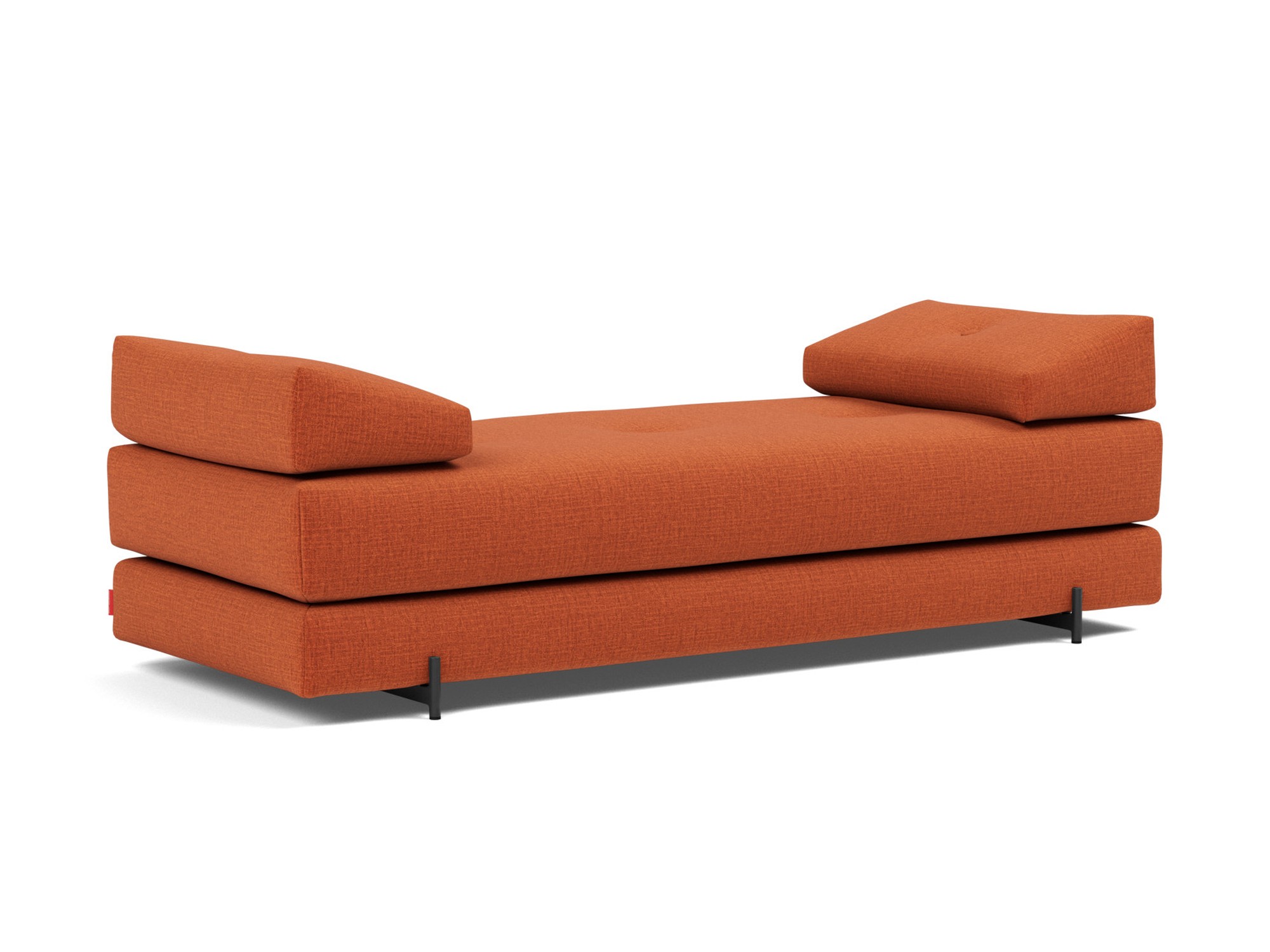 Tagesbett Sigmund Chenille Esina 412-Rust-Orange Beine Indu schwarz