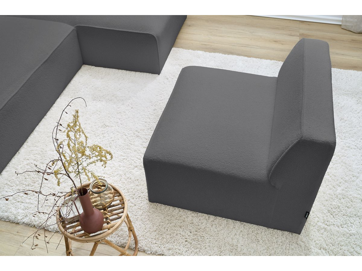Bobochic Megeve Sofamodul 1-Sitzer Bouclé-Stoff Dunkelgrau