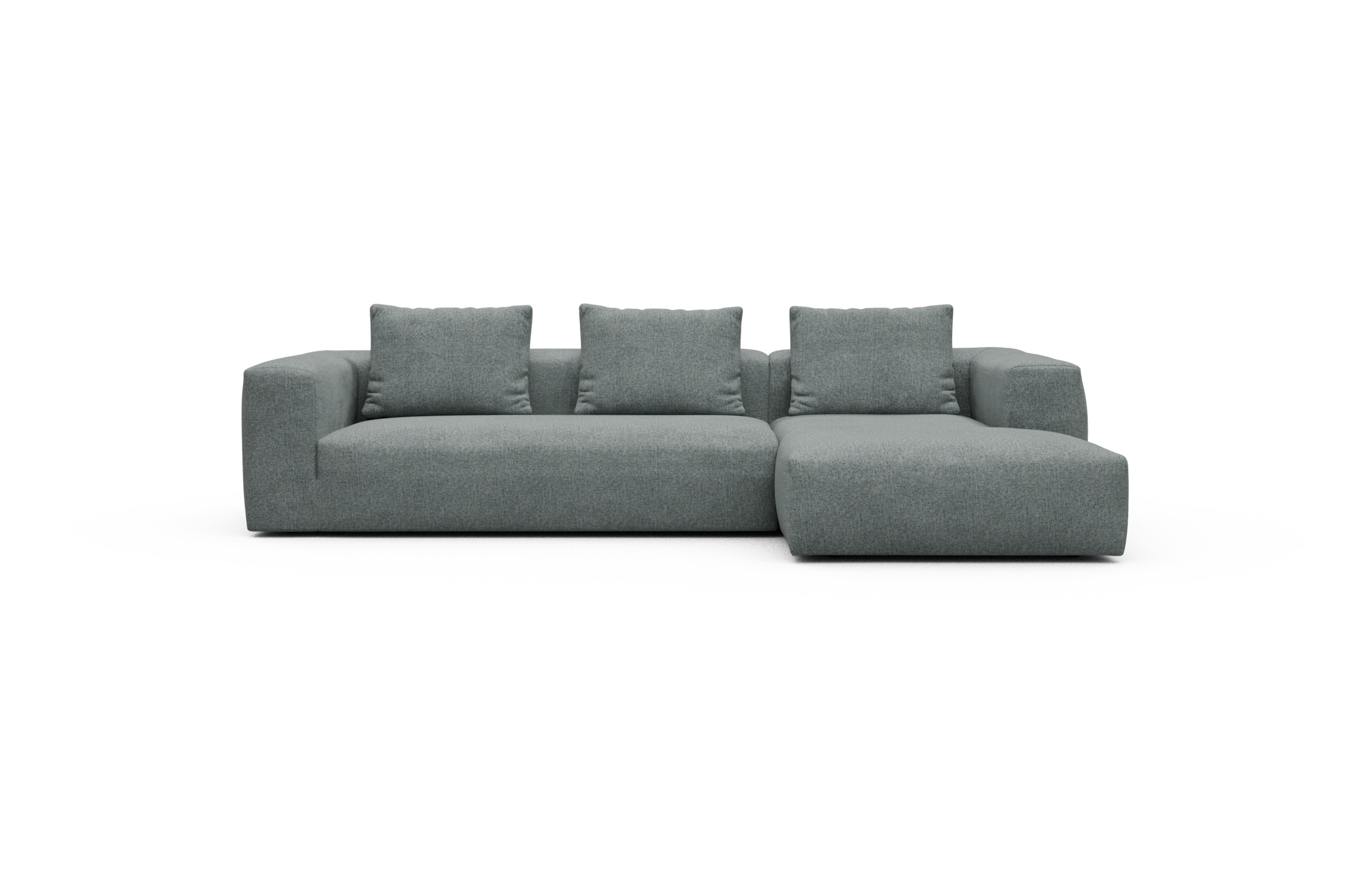 Skandi Home Ecksofa Fred Chaiselongue rechts mit 2,5-Sitzer Casone-Light-Mixed-Green moebelfaktor