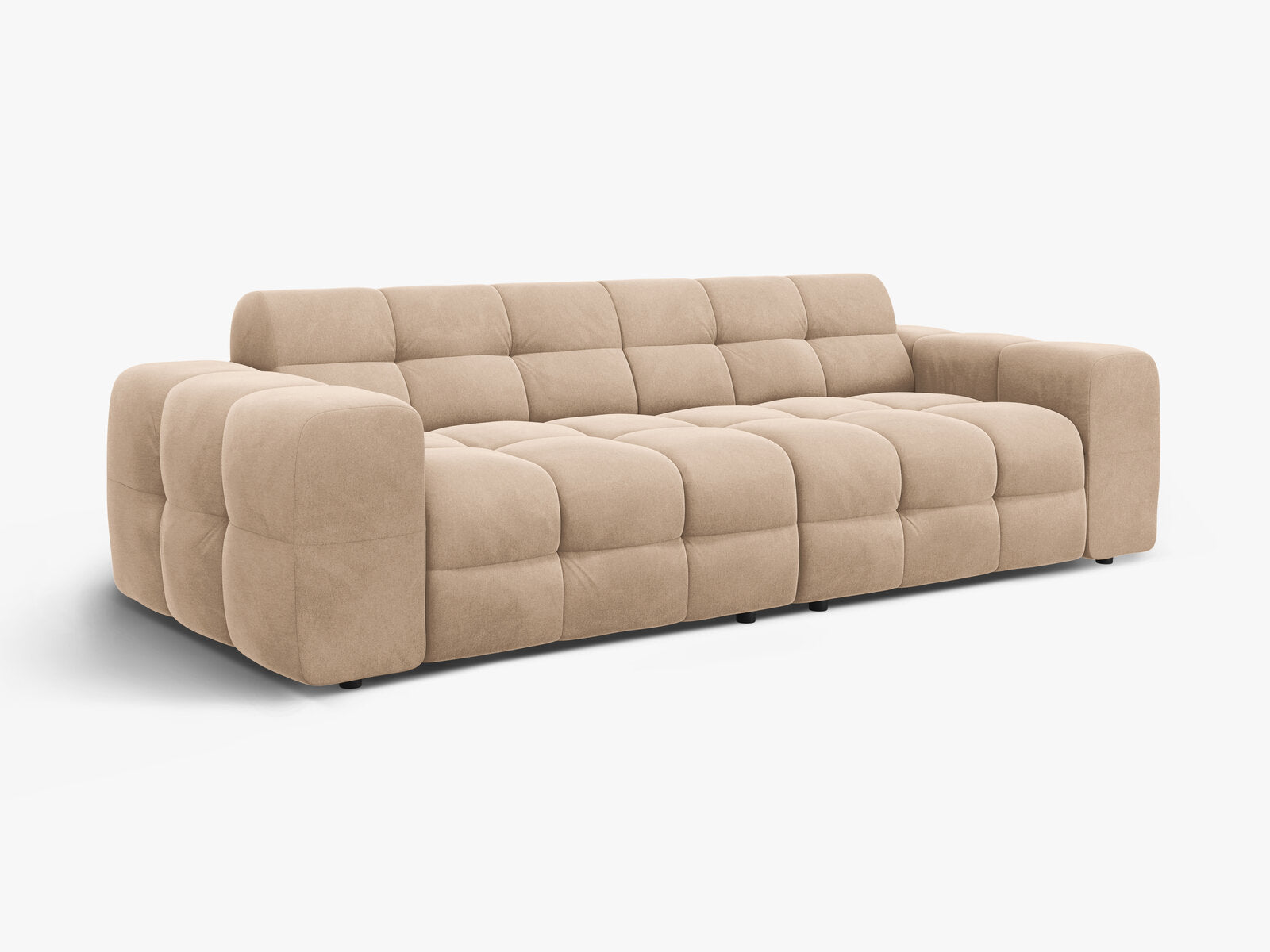 Micadoni Sofa Kendal 4-Sitzer Samt Mandel Beige
