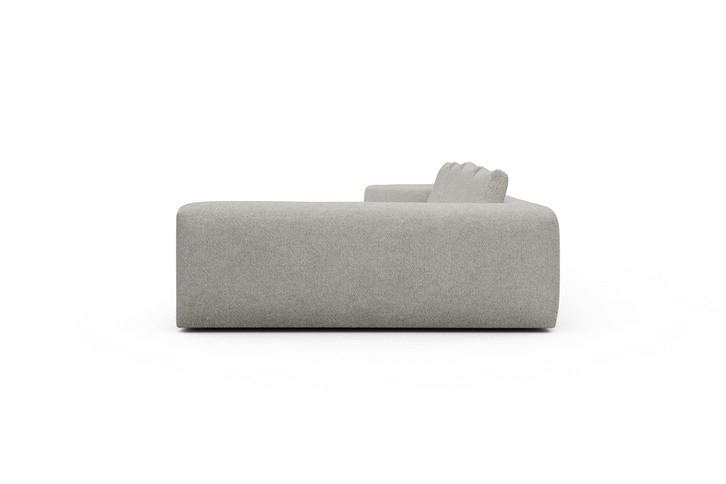 Wohnlandschaft Fred Chaiselongue links mit 2-Sitzer und lange Armlehne rechts Vanora-Warm-Sand