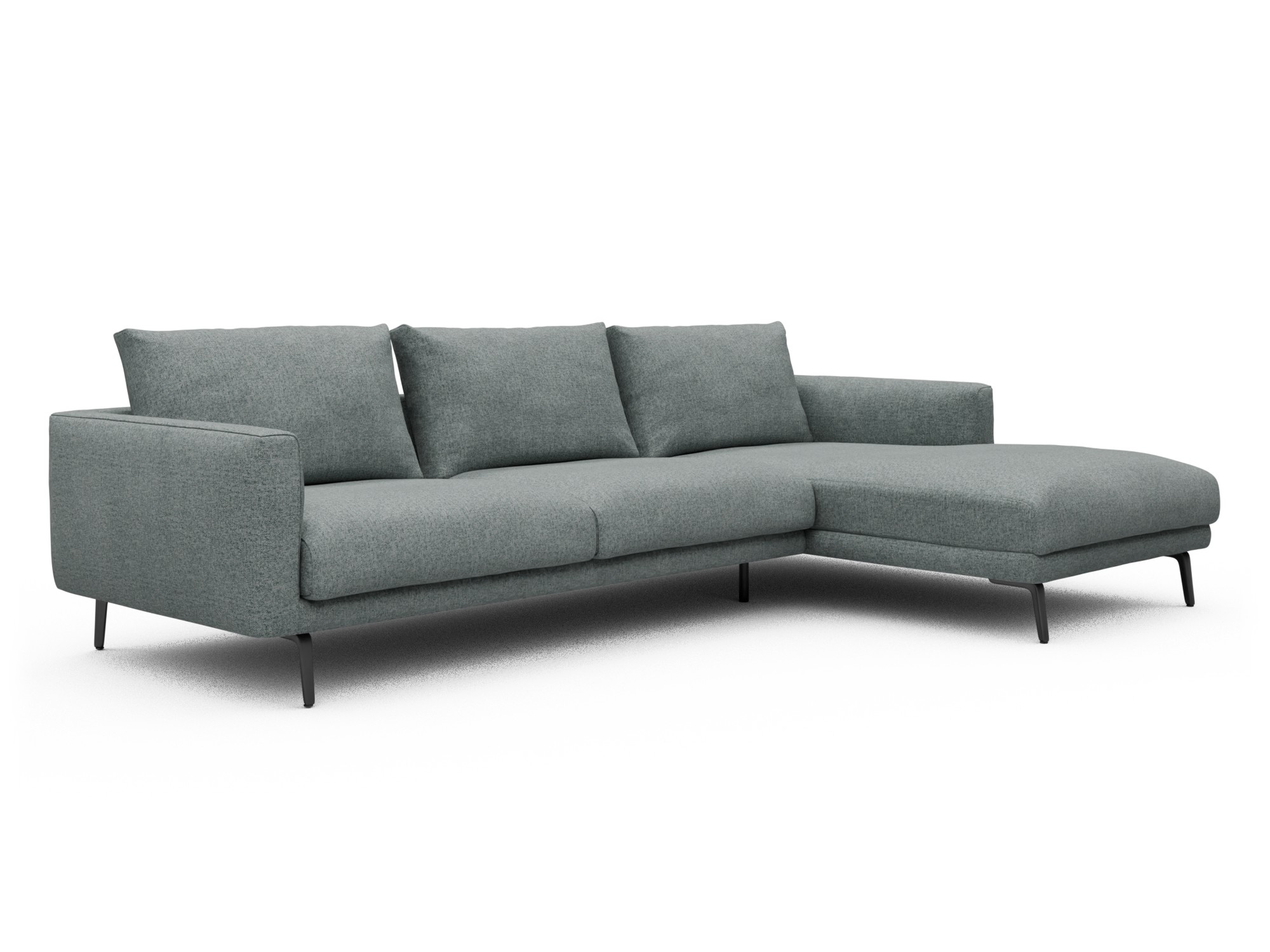 Skandi Home Ecksofa Karl Chaiselongue rechts mit 2,5-Sitzer Casone-Light-Mixed-Green moebelfaktor