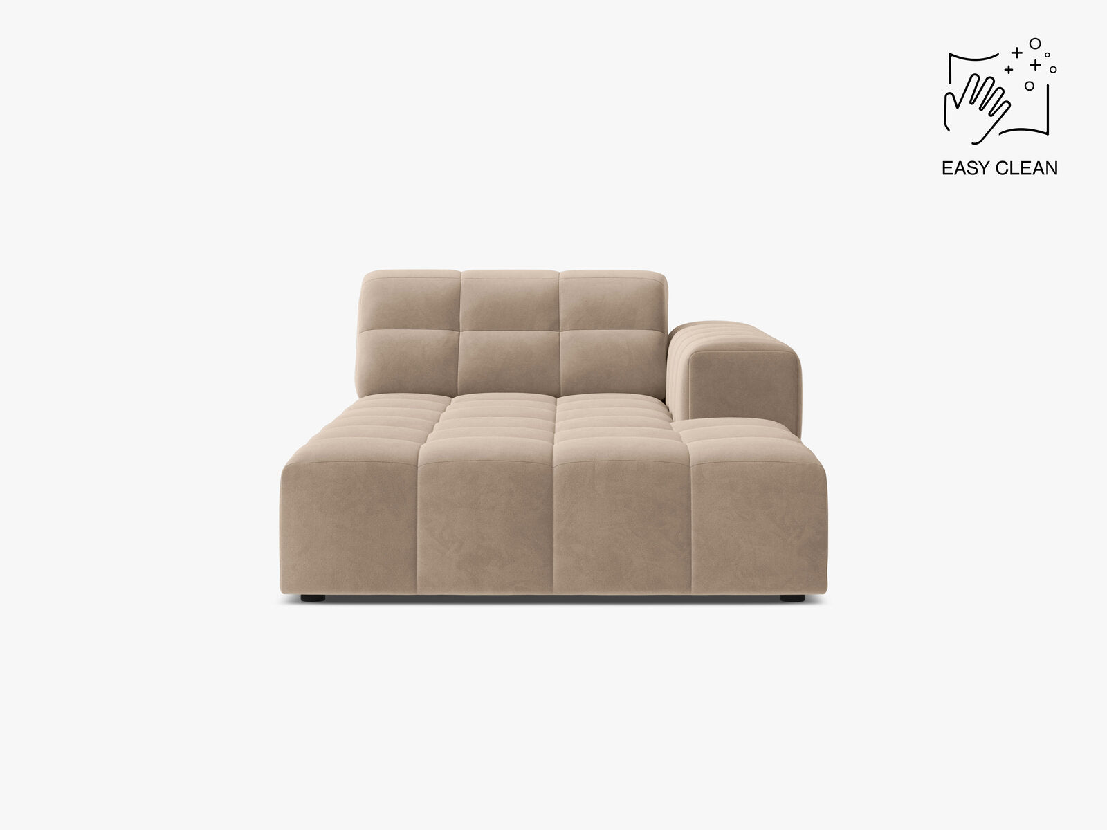 Micadoni Jennifer Chaiselongue Rechts Samt Venus Beige