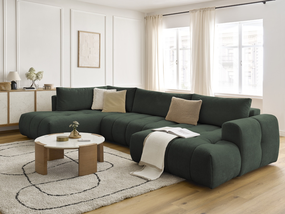 Bobochic Fuji Wohnlandschaft Stoff Grün Ecke rechts