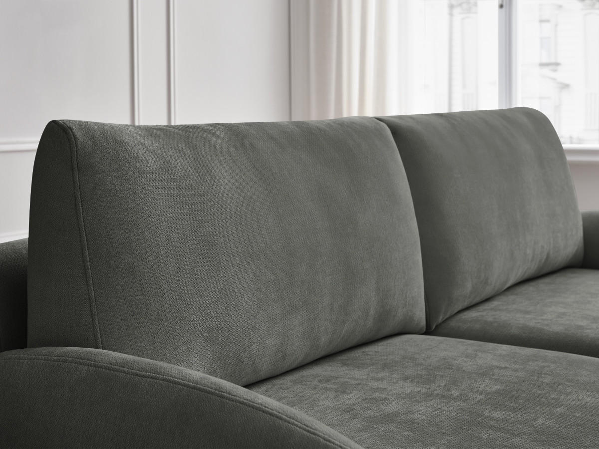 Bobochic Monica Schlafsofa 3-Sitzer mit Bettkasten Stoff Dunkelgrau