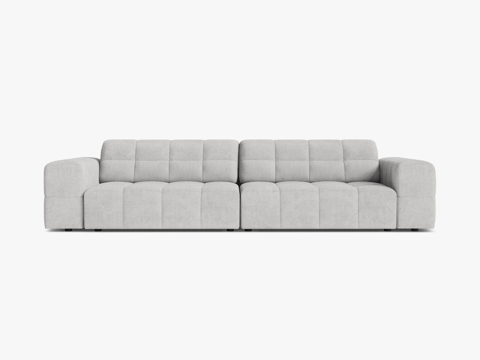 Micadoni Sofa Jennifer 4-Sitzer Chenille Eden Silber