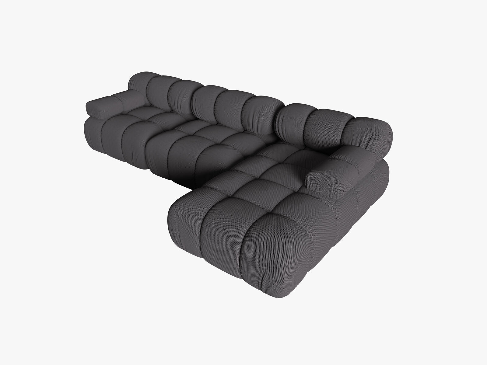 Micadoni Modulares Ecksofa Bellis 4-Sitzer Rechts 3D-Stoff Sonic Espresso