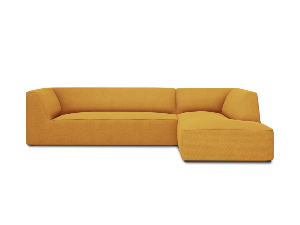 Cosmopolitan Design Ecksofa Siena 4-Sitzer Strukturierter Stoff Ottawa Gelb Rechts