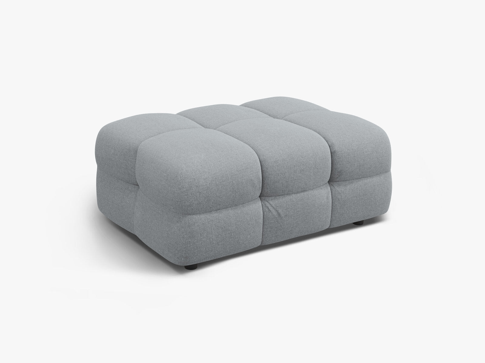 Micadoni Hocker Kendal 1-Sitzer Strukturierter Stoff Platinum