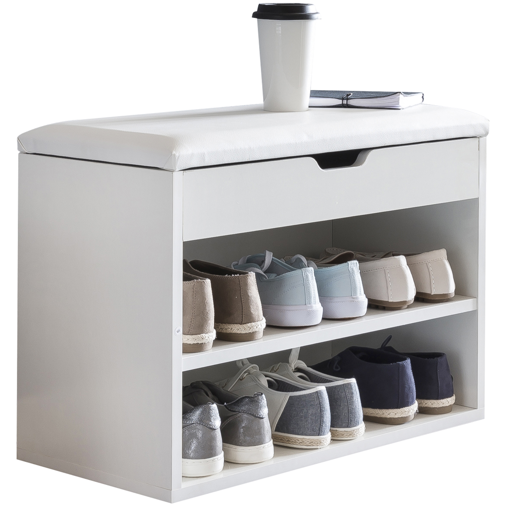 Schuhbank Ervik Weiß 60 × 30 × 40 cm