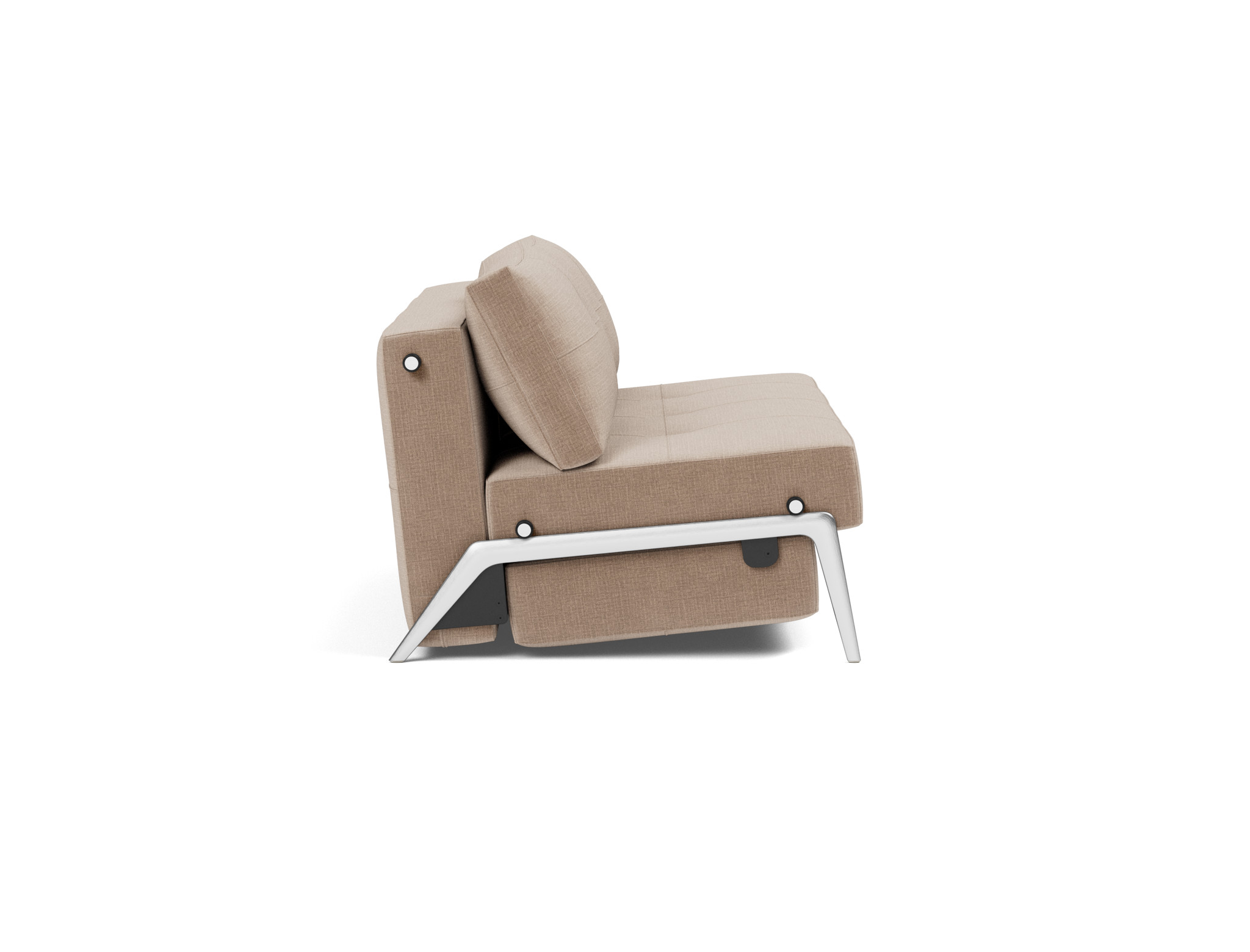 Schlafsofa Cubed 140 Chenille Esina 417-Mocha Beine Aluminium