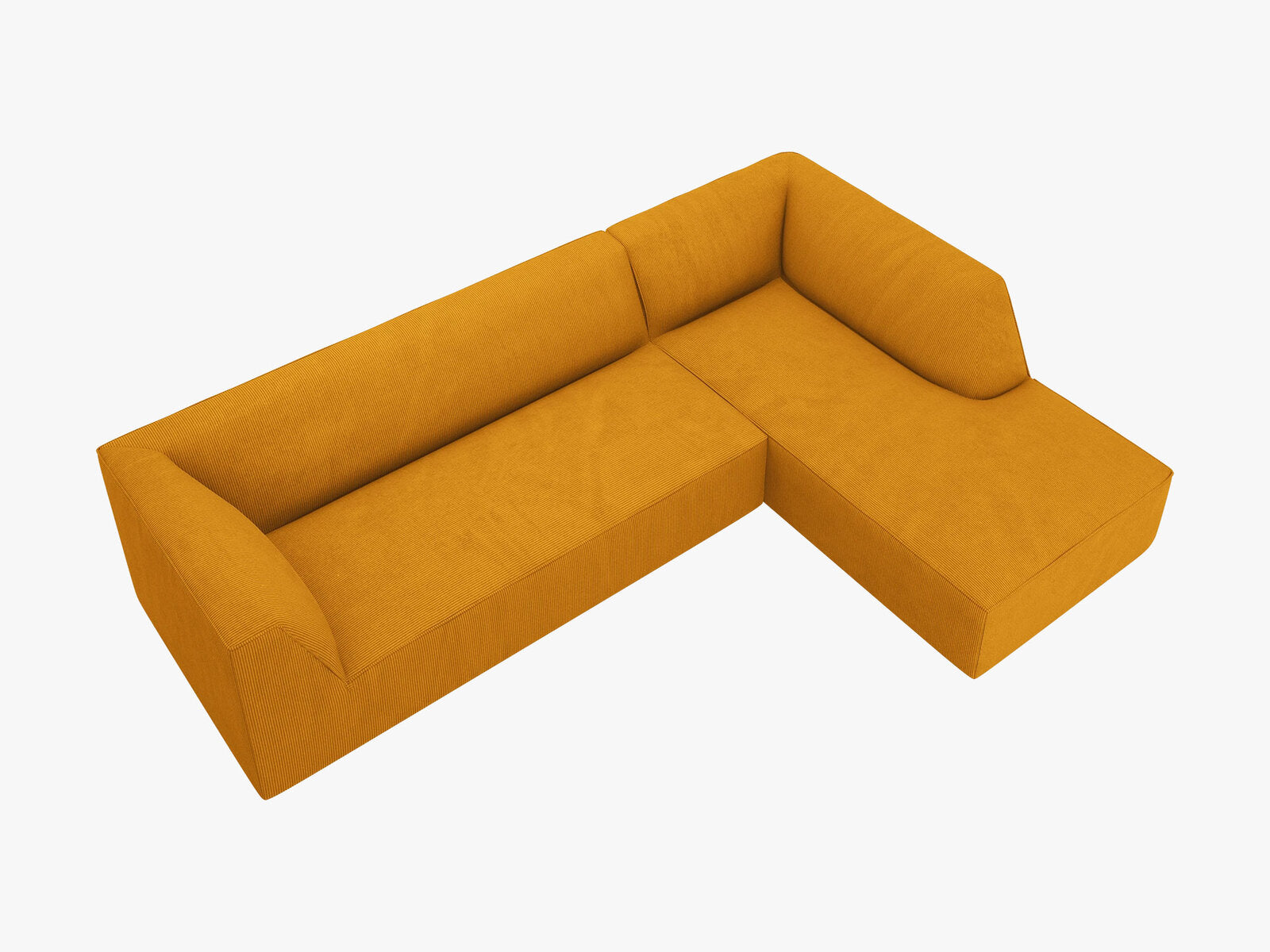Micadoni 4-Sitzer Modular Sofa Ruby Rechts Kord Scala Gelb