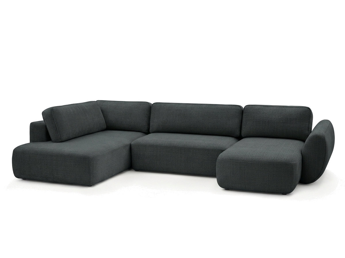 Bobochic Denise Wohnlandschaft Strukturstoff Schwarz Ecke rechts