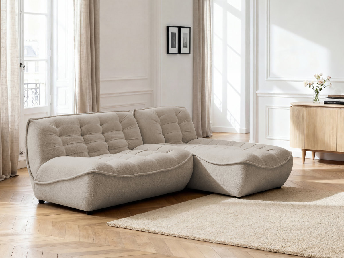 Bobochic Serena Ecksofa Melange-Stoff Taupe