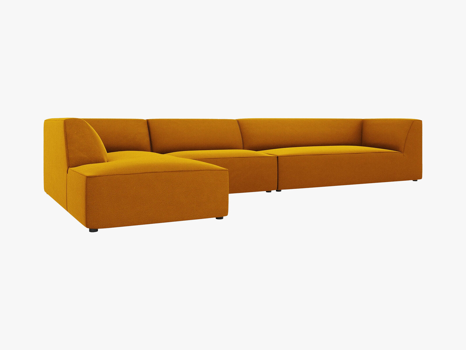 Micadoni Ecksofa Ruby 5-Sitzer Links Samt Salvador Gelb