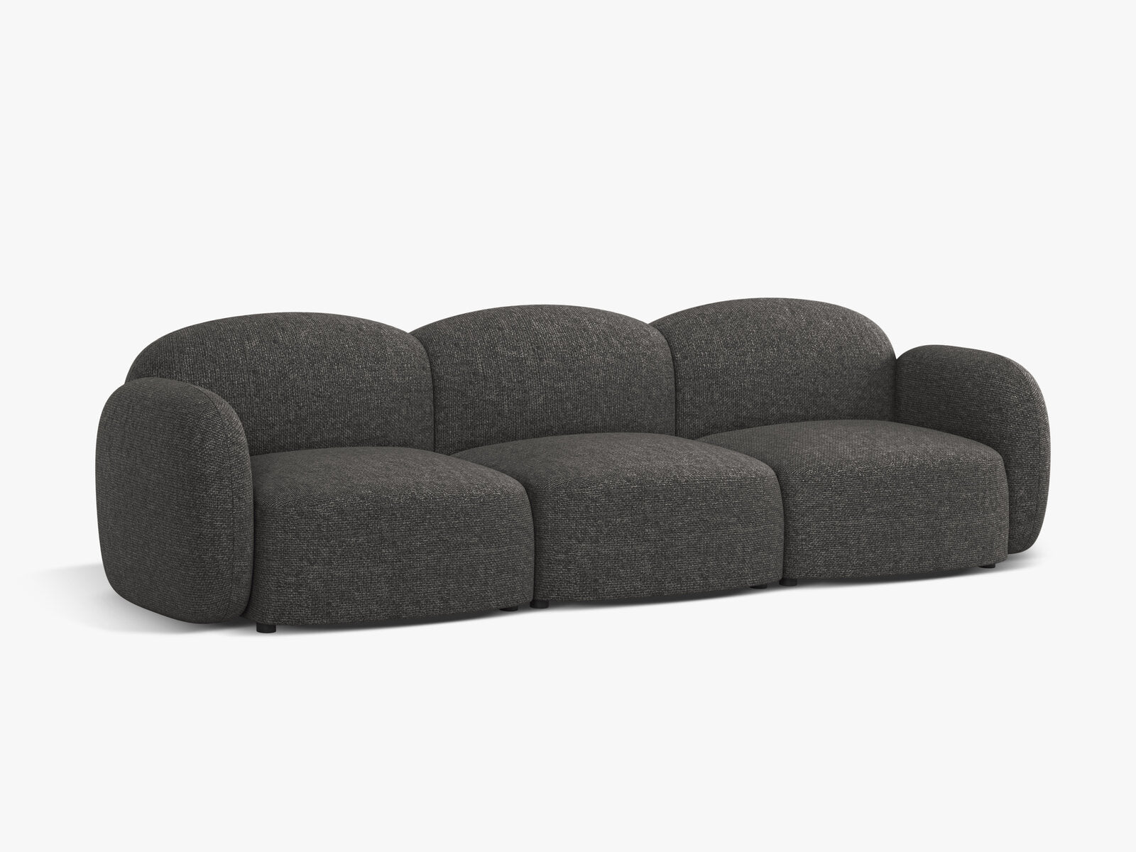 Micadoni Sofa Blair 3-Sitzer Chenille Eden Dunkelgrau